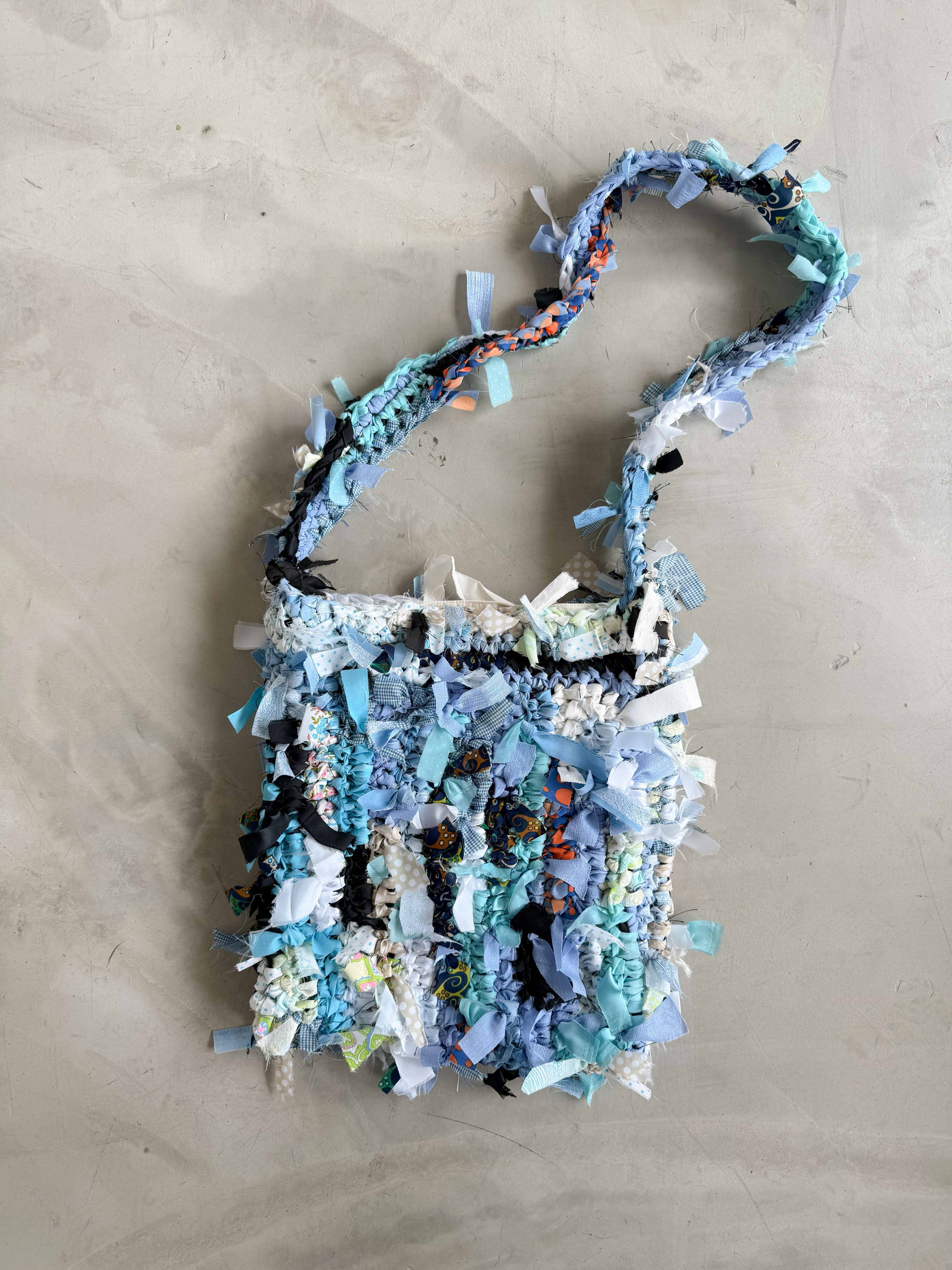 記憶編織袋｜再生編織提袋 Regenerated Crochet handbag No.41