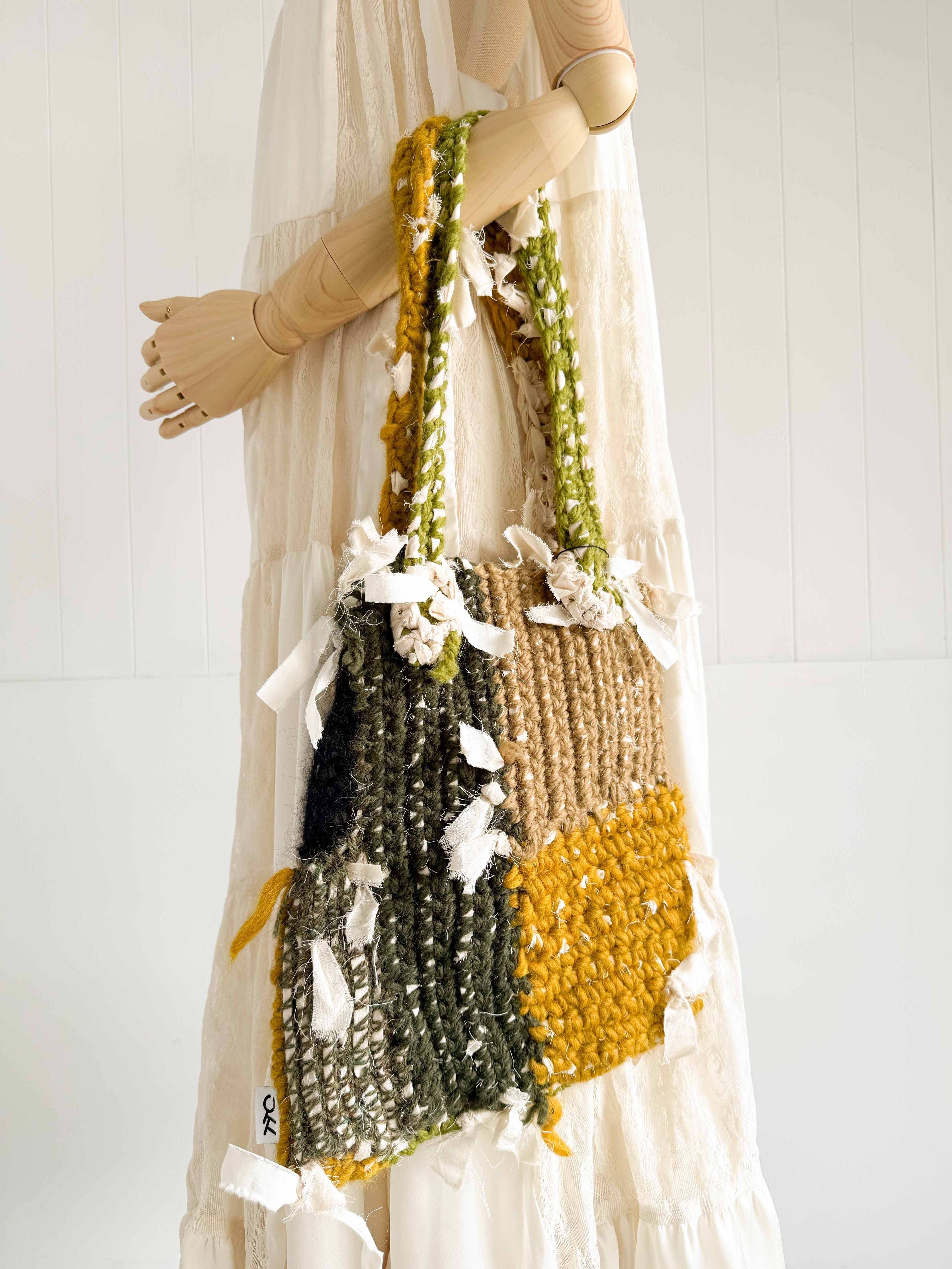 羊毛再生編織提袋 Regenerated Crochet handbag No.44